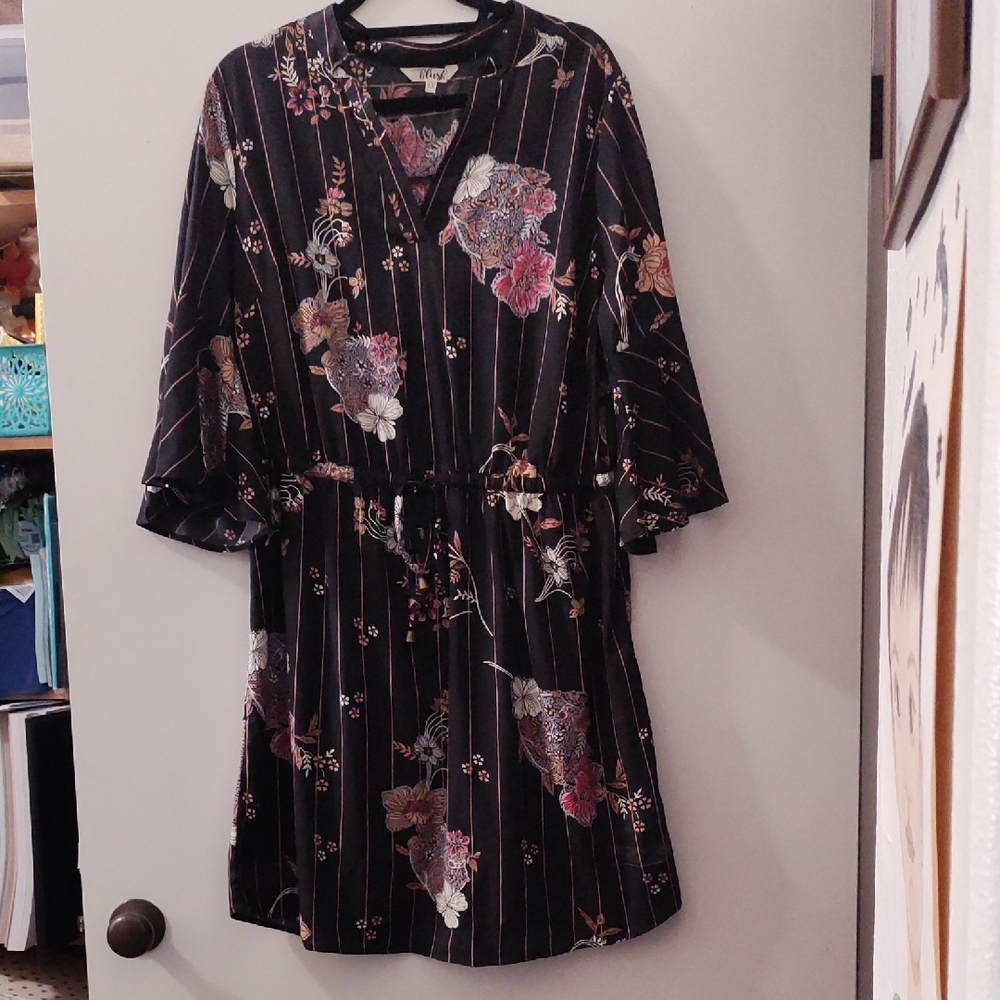 Floral Black Midi Dress